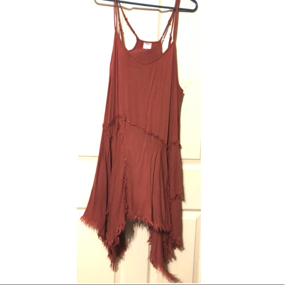 Free People Rust Tattered Slip Size Medium